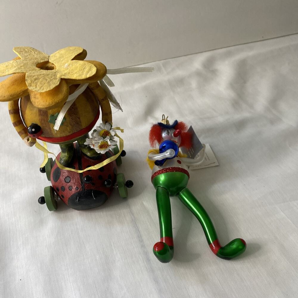 Damamged De carlini Clown & DEMDACO Love Bug-SEE PICS
